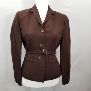 LOFT Ann Taylor Women's Brown Blazer W/Belt 4P